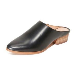 Madewell Barlow Black Leather Slip-On Mules